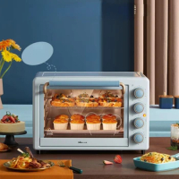 Built in lighting oven, household independent temperature control small electric oven baking large capacity