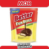 BETTER Funbites Pouch 100g - Biskuit Sandwich Cokelat Krim Vanila Snack Cemilan Manis