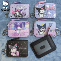 Kawaii Kuromi Leather Card Holder Wallet Sanrio Bag Cute Coin Purse Keychain Backpack Pendant Men and Women Id Card Holder Girl2023
