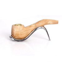 Classic Small Handmade Natural Wood Pipes Smok Smoking Pipe Tobacco Pipe Smoking Accessories Mouthpiece Grinder Mouthpiece