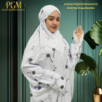 Mukena Terusan Dewasa Katun Mikro Motif Bordir Tabur Seribu Bunga Dandelion