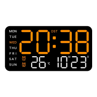 Large LED Digital Alarm Clock - Voice Control, USB Powered, Displays Time, Temperature, Date & Week,