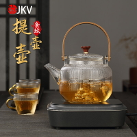 jkv玻璃蒸煮茶壺燒水壺泡茶煮茶器電陶爐銅提梁壺陳皮專用養生壺