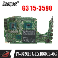 Laptop motherboard For DELL Inspiron G3 15-3590 original mainboard I7-9750H GTX1660TI-6GB