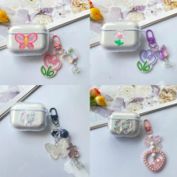 For OPPO Enco buds 2 case Fashion Flower Pendant Case Silicone Transparent Earphone Cover For oppo enco buds cover
