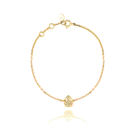 【AURORA 歐羅拉】天然真鑽創意設計18K黃金 女神鑽石手鍊 葫蘆