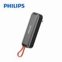 【PHILIPS 飛利浦】22.5W 自帶線+AC插頭 Type-C行動電源4900mAh (DLP5201C)-百搭黑