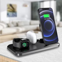 15W Fast Wireless Charger 3 in 1 Qi Charging Dock Station For iPhone 12 11 Pro XS MAX XR X 8 Apple Watch SE 6 5 4 3 AirPods Pro