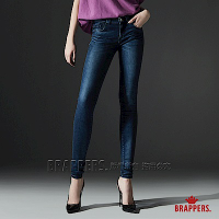 BRAPPERS 女款 新美腳ROYAL系列-中低腰彈性造型寬褲耳窄管褲-深藍
