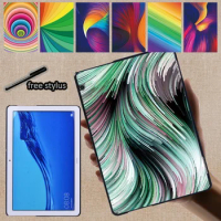 Tablet Case for Huawei MediaPad M5 Lite 8 /M5 Lite 10.1 /M5 10.8 /T5 10 10.1 /T3 8.0 /T3 10 9.6 Inch Watercolor Print Back Shell