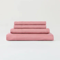 Stone Washed 100% Organic French Linen Bed Sheet Set, GOTS Certified Organic