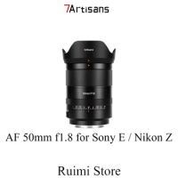 7Artisans 50mm f1.8 Full Frame Auto Focus Lens for Sony E / Nikon Z Mount Mirrorless Cameras