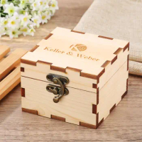 Natural Wood Box Logo/Pattern Personality Customized Wooden Watch Clock Storage Box Casual Wristwatch Pillow Boxes for Men Women
