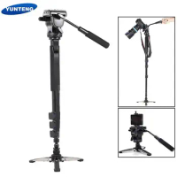 Yunteng 588 for Canon Nikon Sony Phones DSLR Camera DV Camcorder Photography Tripod Monopod Fluid Drag Head Update of VCT-288