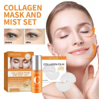 5pair Collagen Soluble Film Eye Zone Mask Vitamin Patches Hyaluronic Acid Moisturizing Firming Face Dark Circles Korean Cosmetic