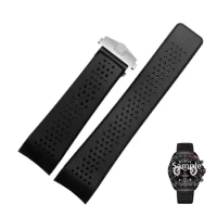 HAODEE 22mm 24mm Men Women Rubber Watch Strap,For TAG HEUER Breathable Tape Super Carlisla Racing Diving Replace Silicone Strap