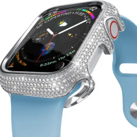 High-end anti-drop case For Apple watch 38mm 40mm 42mm 44mm 45mm 41mm diamond-encrusted protective case for iwatch 7 6 5 4 3 SE