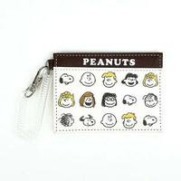 日本Snoopy伸縮繩 證件套 八達通套 卡片套 Pass Case (many faces) 平行進口  Charlie Brown Sally Linus