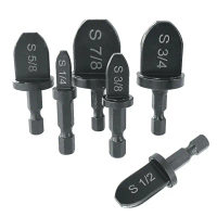 6-piece set of electric tube expanders with hexagonal handle, black, British standard, copper tube e