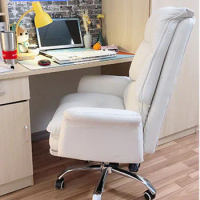 Swivel Designer Office Chair Leather Base Footrest Comfortable Office Chairs Wheels Ergonomic Silla Gaming Office Furniture