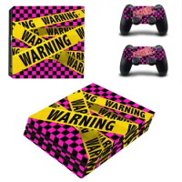 Warning PS4 Pro Skin Sticker For Sony PlayStation 4 Console and Controllers PS4 Pro Skin Stickers Decal