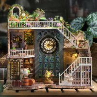 DIY Doll House Magic House Assembly Building Model Wooden Miniature House with Furniture Doll House Kits Toy Kids Christmas Gift