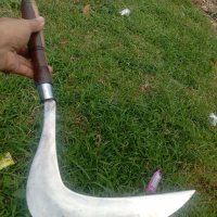 pisau asli garut(bentuk jawaan Sinar)bahan baja per siap pakai (sabit)