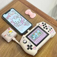 New Hello Kitty Power Bank Mini Game Portable Retro Handheld Game Console Light Color Screen Kids Toys Birthday Surprise Gifts