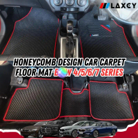 Car BXW LAXCY Carpet Honeycomb Floor Mat F32 F33 E39 E60 F10 G30 E63 F06 G32 F01 G11 4/5/6/7 Series