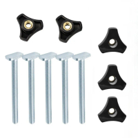 น็อตหรือน็อต T-track T, 5 ชิ้น, เกลียว M8, สำหรับเครื่องมือทำงานไม้, ตัวยึดแม่พิมพ์, อุปกรณ์เสริม