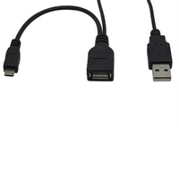 Micro USB Male To USB Female Host OTG Cable + USB Power Cable Y Splitter For samsung HTC Huawei Mobile phones free shipping