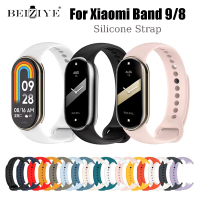 สายซิลิโคน สำหรับ Xiaomi Mi Band 9 และ 8 สไตล์สปอร์ต ทำจากยาง สร้อยข้อมือ อุปกรณ์เสริมสายรัดข้อมือ x