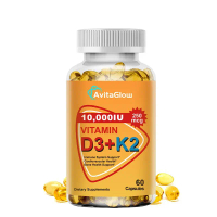 AvitaGlow Suplemen Kapsul Vitamin D3 & K2 120 PCS 10,000IU 250mcg Meningkatkan Tulang Kuat Kesehatan