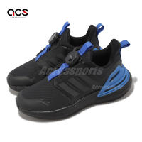 adidas 童鞋 RapidaSport Boa K 中童 小朋友 防潑水 黑 藍 運動鞋 快速綁帶 IF0371