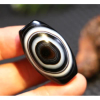 5A Magic Power Tibetan Agate Goat Eye Heaven Eye dZi Bead Smooth Pendant Amulet