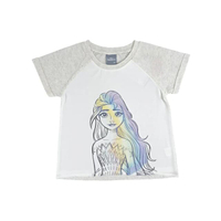เสื้อยืดแขนสั้น เด็กหญิง ลิขสิทธิ์ห้าง 1F21D02 สีออฟไวท์