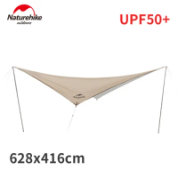 Naturehike 3-4 Persons Diamond Tarp Camping Sun Shelter Outdoor Canopy 6x4m Grassland Picnic Garden Windproof With 2.4m Pole