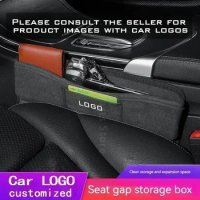 For Mitsubishi L200 Mirage RVR CUV ASX Galant Colt Lancer Outlander Car seat slot suede storage box Car leather storage bag
