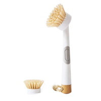 2 In1 Cleaning Brush,Soap Dispensing Dish Brush With Handle, Kitchen Washing Scrubber For Cleaning Sink Cast Iron Pot