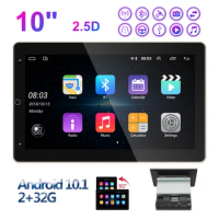 1DIN 10 inch Android 10.1 32GB Car Stereo Radio GPS Navigation Mirror Link Rotatable screen