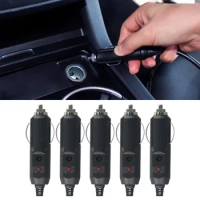 5pcs Car Cigarette Lighter Plug Fuses 5A With LED Indicator Plug For Car Electric Appliance Vacuum Cleaner Air Pump 12V 24V