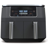 New Digital Without Oil Free Oven 8L Commercial 2 Baskets Air Fryer Stainless Steel Liner