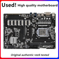 13PCI-E H110 B250 BTC For ASRock H110 PRO BTC+ 1151 Used Motherboard DDR4 M.2 (SATA3) DVI Video Supports 13 Graphics Cards