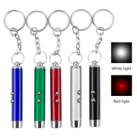 4mW 2-In-1 Cat Pet Toy Red Laser Light LED Pointer Pen White Flashlight Torch Interactive Training Laser Pointer Pen For Cat Dog