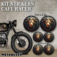 Motorcycle Fairing Helmet Tank Pad Saddlebags Side Cover Lion Decals Cafe Racer Kit Stickers For Honda Triumph Harley Suzuki bmw