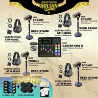 PAKET PODCAST SULTAN 4 ORANG - Rodecaster Pro Mixer - Rode Podmic Mic Full Desk Stand