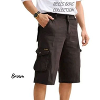 celana cargo pendek kain canvas semi jeans premium 28 coklat/brown