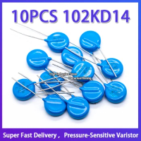 10PCS Pressure-Sensitive Varistor 102KD14 DIP-2 Super Fast Delivery 14D102K 14K102 1100V Foot Distance 7.5MM