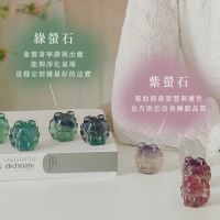 【SPANCONNY 飾品控】神獸 l 彩螢石 l 九尾狐雕刻擺件(招財神物+思緒清晰)