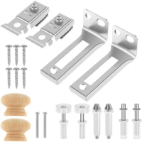 1Set Bifold Door Hardware Repair Kit Closet Durable Bi-Fold Sliding Door Replacement Accessories with Top/Bottom Pivot Wood Knob